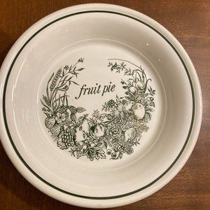 Vintage Royal Crownford Ironstone "Fruit Pie" 10 3/4" Round Pie Pan Baking Dish